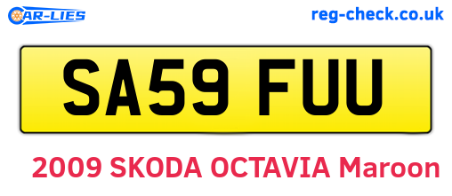 SA59FUU are the vehicle registration plates.