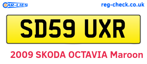 SD59UXR are the vehicle registration plates.