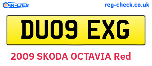 DU09EXG are the vehicle registration plates.