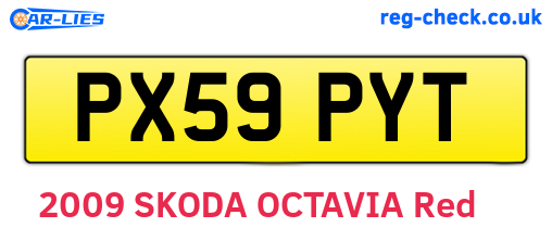 PX59PYT are the vehicle registration plates.