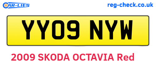 YY09NYW are the vehicle registration plates.