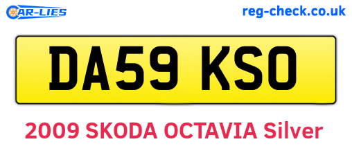 DA59KSO are the vehicle registration plates.