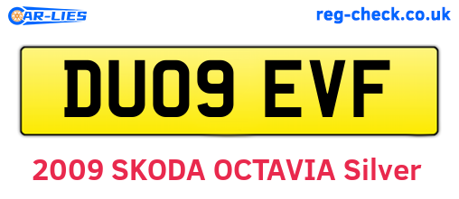 DU09EVF are the vehicle registration plates.