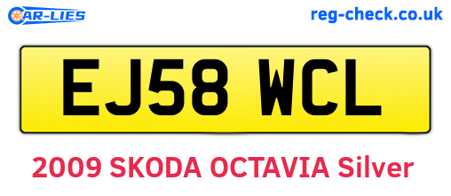 EJ58WCL are the vehicle registration plates.