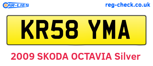 KR58YMA are the vehicle registration plates.
