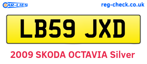 LB59JXD are the vehicle registration plates.