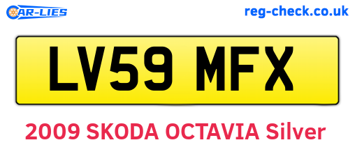 LV59MFX are the vehicle registration plates.