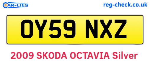 OY59NXZ are the vehicle registration plates.