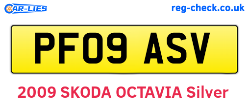 PF09ASV are the vehicle registration plates.