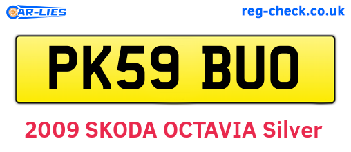 PK59BUO are the vehicle registration plates.