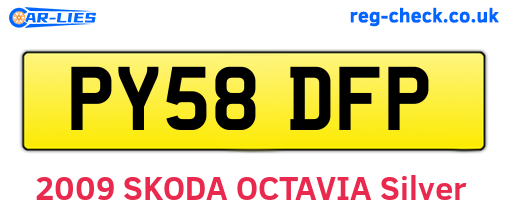 PY58DFP are the vehicle registration plates.