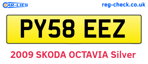 PY58EEZ are the vehicle registration plates.