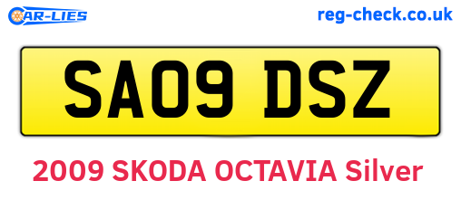 SA09DSZ are the vehicle registration plates.
