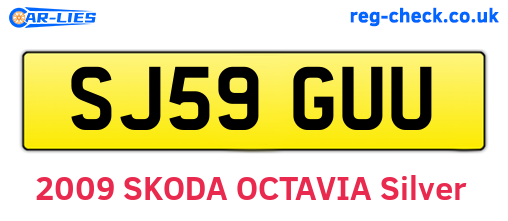 SJ59GUU are the vehicle registration plates.