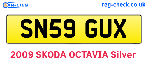 SN59GUX are the vehicle registration plates.