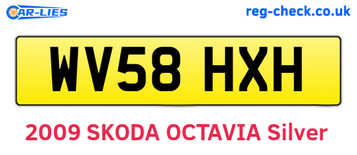 WV58HXH are the vehicle registration plates.