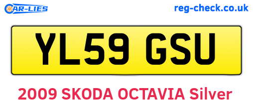 YL59GSU are the vehicle registration plates.