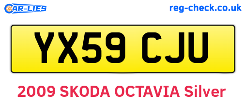 YX59CJU are the vehicle registration plates.