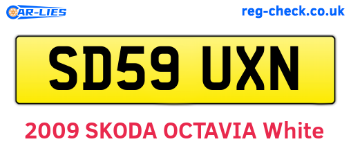 SD59UXN are the vehicle registration plates.