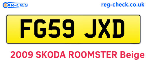 FG59JXD are the vehicle registration plates.