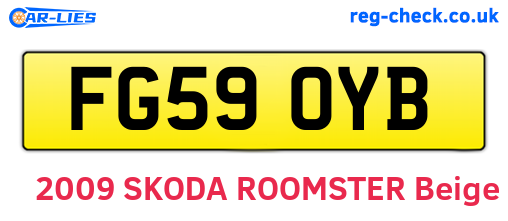FG59OYB are the vehicle registration plates.