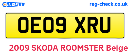 OE09XRU are the vehicle registration plates.
