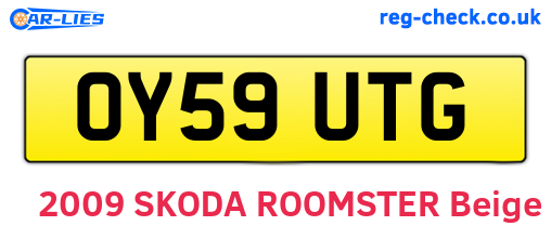 OY59UTG are the vehicle registration plates.