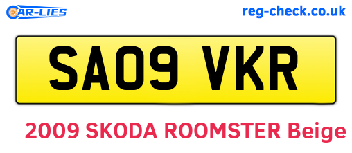 SA09VKR are the vehicle registration plates.