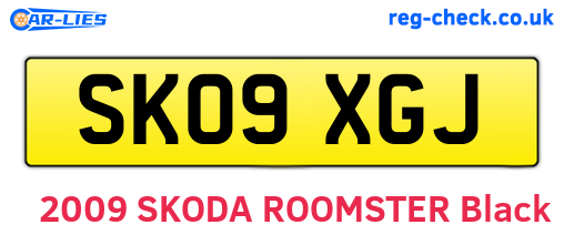 SK09XGJ are the vehicle registration plates.