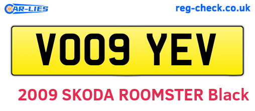 VO09YEV are the vehicle registration plates.