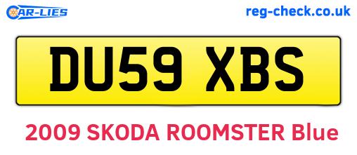 DU59XBS are the vehicle registration plates.