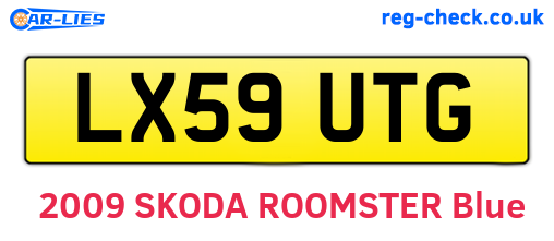 LX59UTG are the vehicle registration plates.