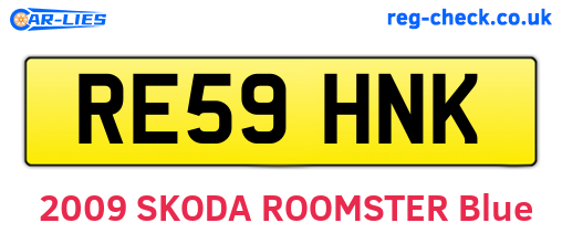 RE59HNK are the vehicle registration plates.