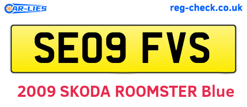 SE09FVS are the vehicle registration plates.