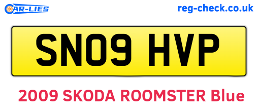 SN09HVP are the vehicle registration plates.