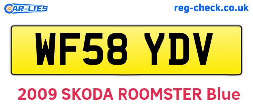 WF58YDV are the vehicle registration plates.