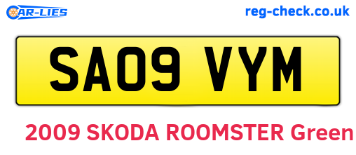 SA09VYM are the vehicle registration plates.