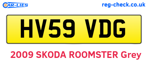 HV59VDG are the vehicle registration plates.