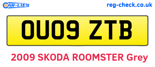 OU09ZTB are the vehicle registration plates.