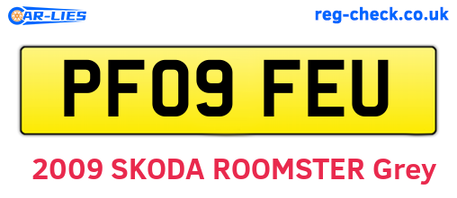PF09FEU are the vehicle registration plates.