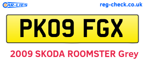PK09FGX are the vehicle registration plates.