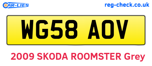 WG58AOV are the vehicle registration plates.