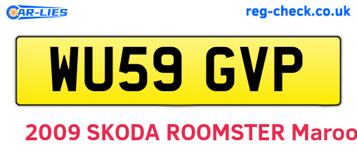 WU59GVP are the vehicle registration plates.