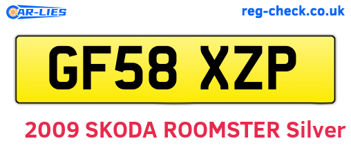 GF58XZP are the vehicle registration plates.