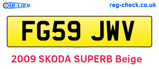 FG59JWV are the vehicle registration plates.