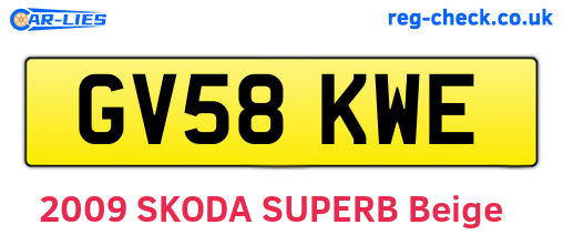 GV58KWE are the vehicle registration plates.