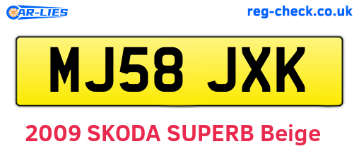MJ58JXK are the vehicle registration plates.