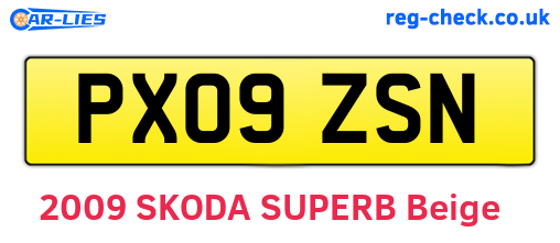 PX09ZSN are the vehicle registration plates.