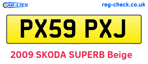 PX59PXJ are the vehicle registration plates.