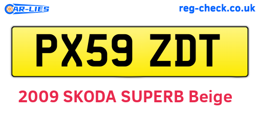 PX59ZDT are the vehicle registration plates.